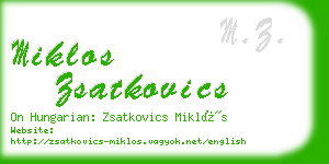 miklos zsatkovics business card